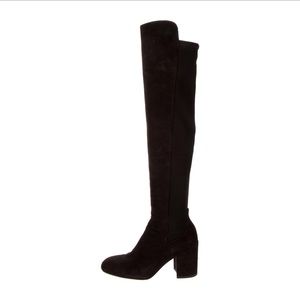Stuart Weitzman Black Suede Over the Knee Boots